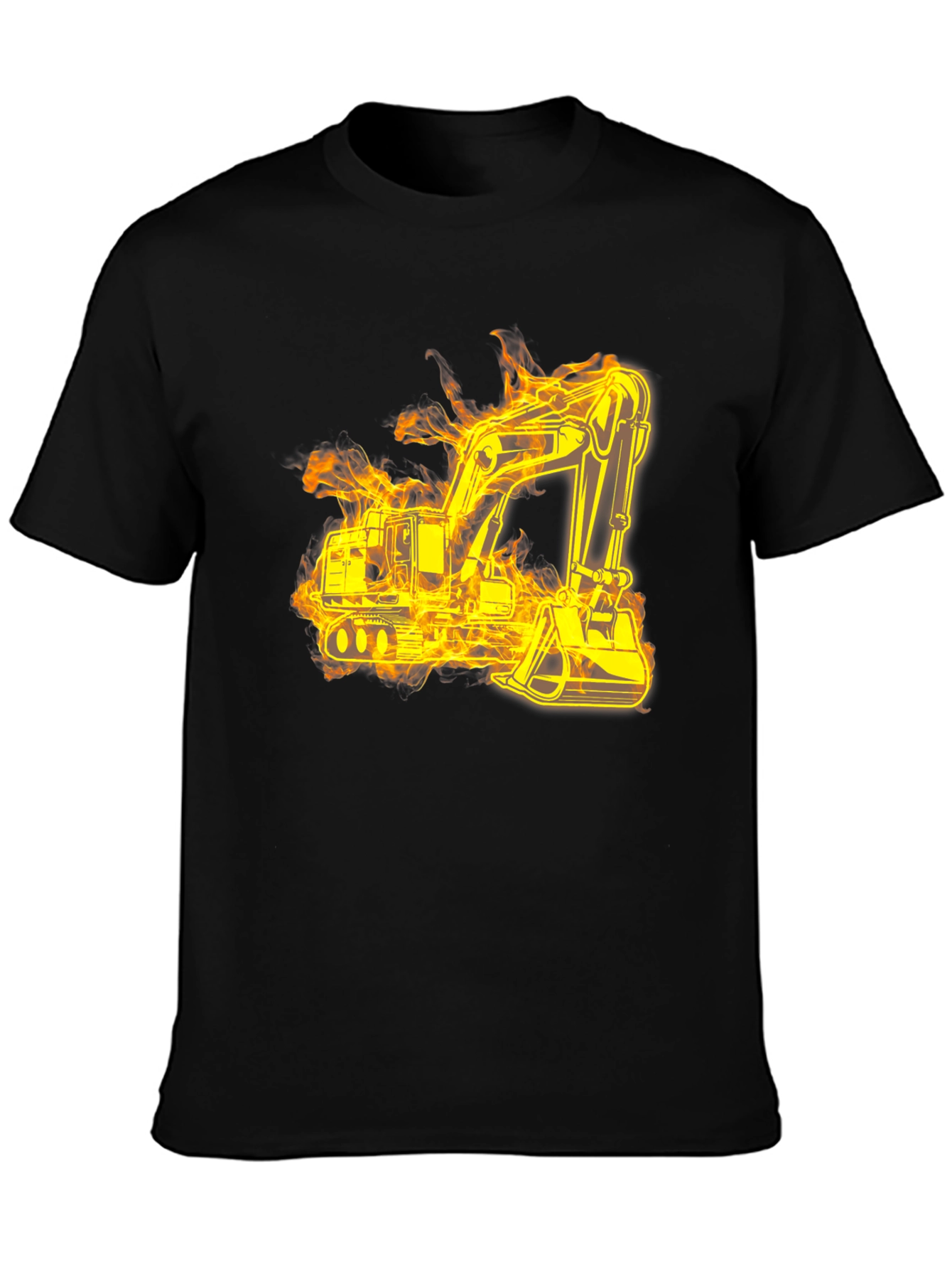 Fiery Excavator Black T-Shirt