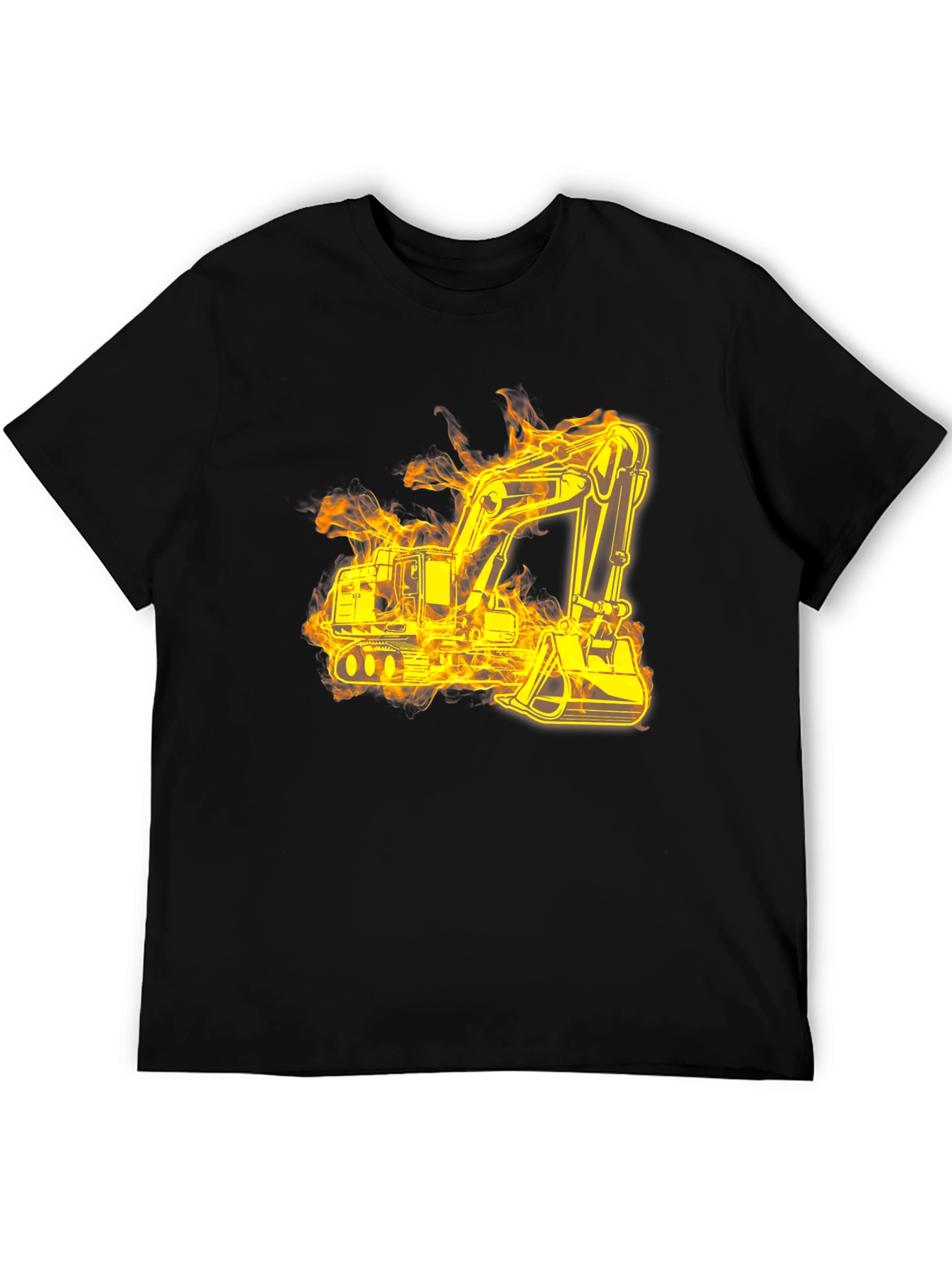 Fiery Excavator Black T-Shirt