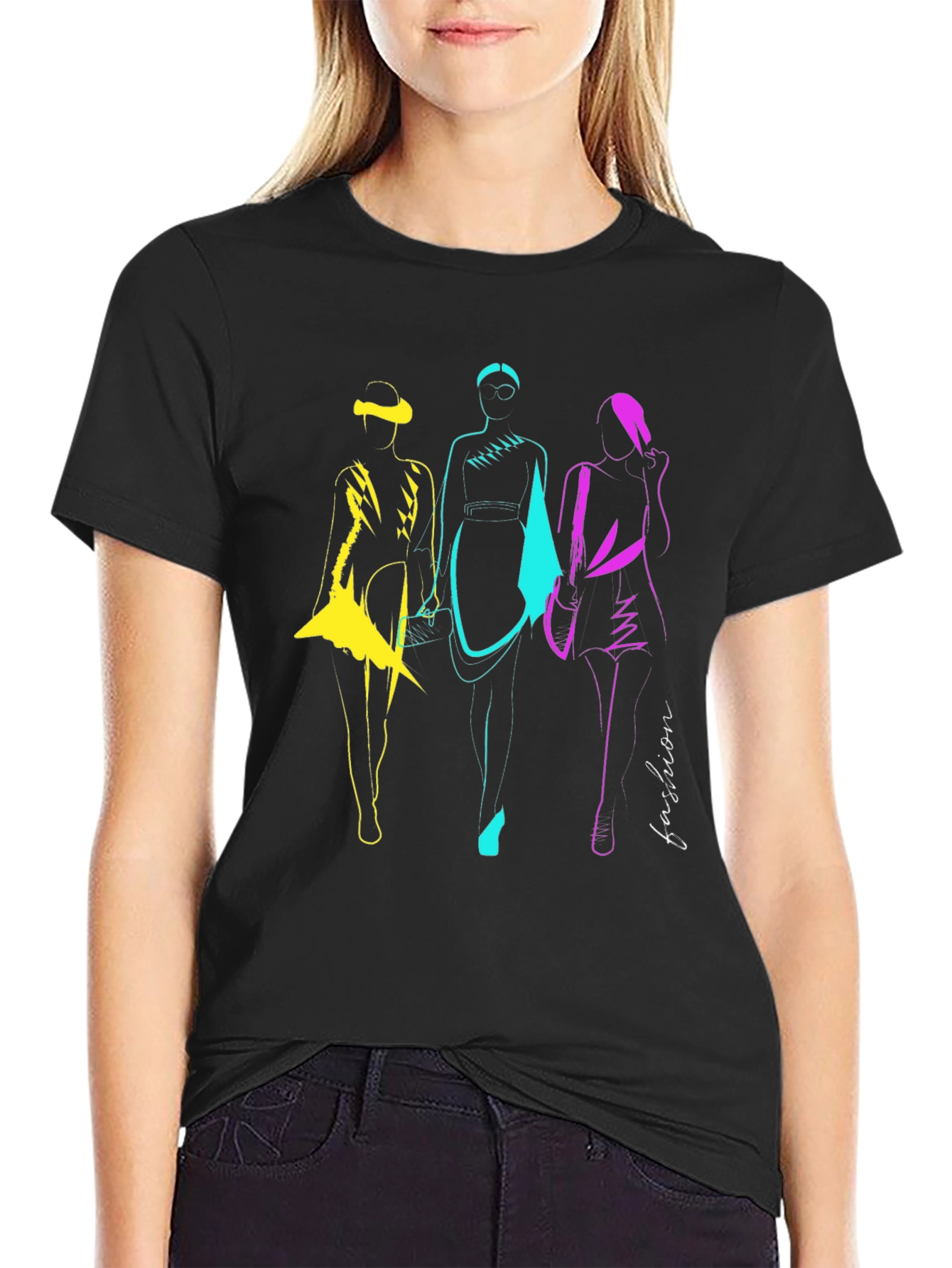 Fashion Women Graphic Tee - Stylish Design