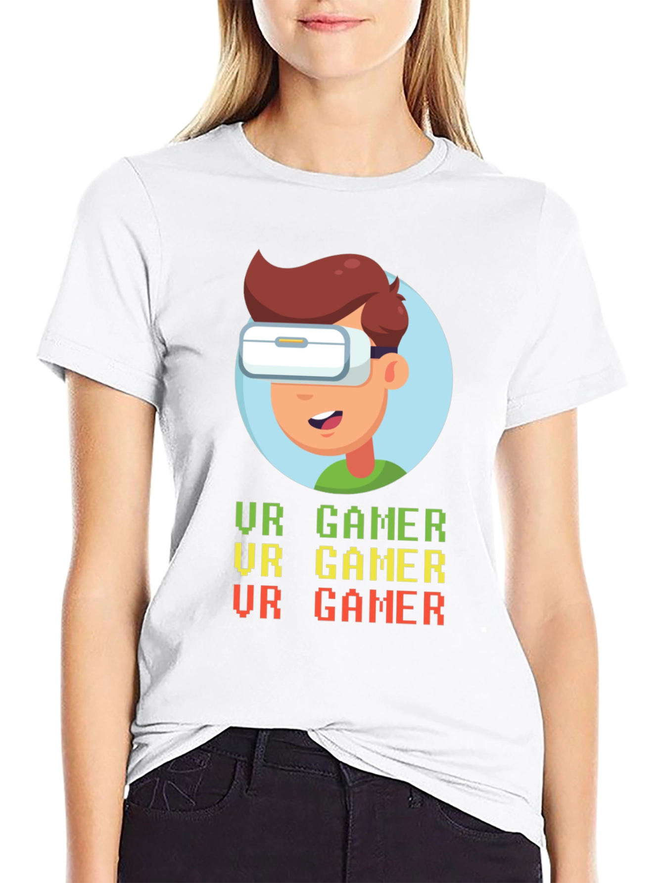 VR Gamer Graphic T-Shirt - Black Cotton Tee