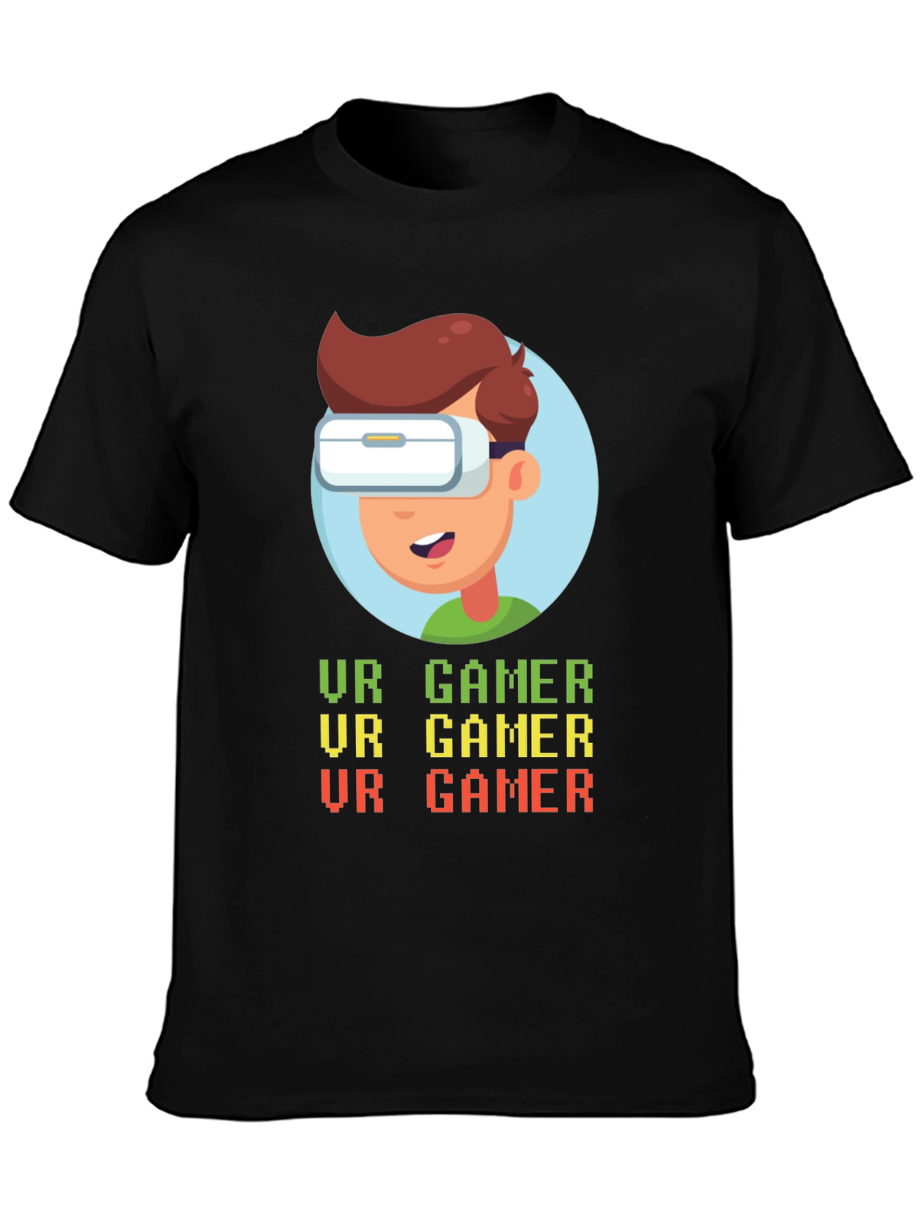 VR Gamer Graphic T-Shirt - Black Cotton Tee