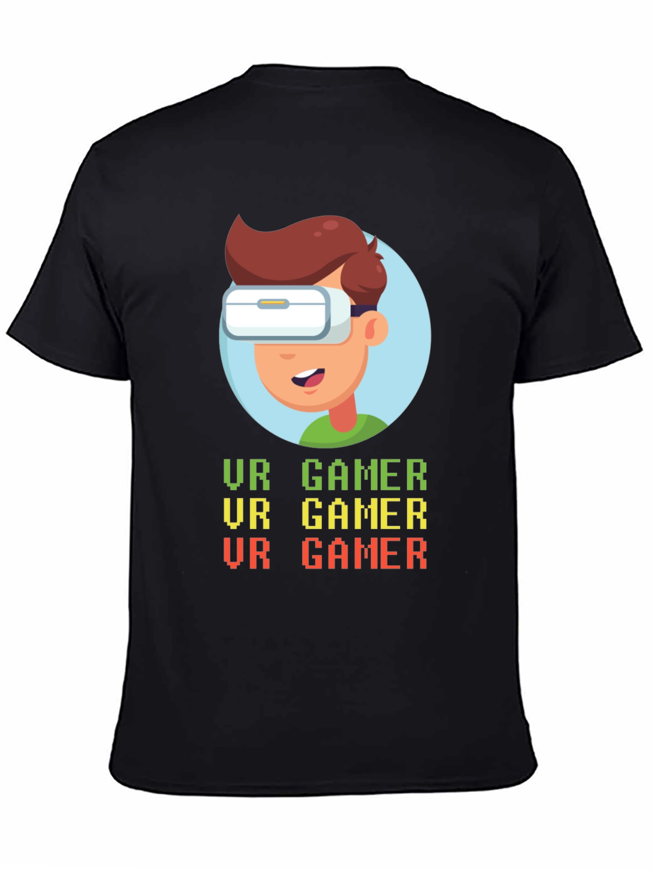 VR Gamer Graphic T-Shirt - Black Cotton Tee