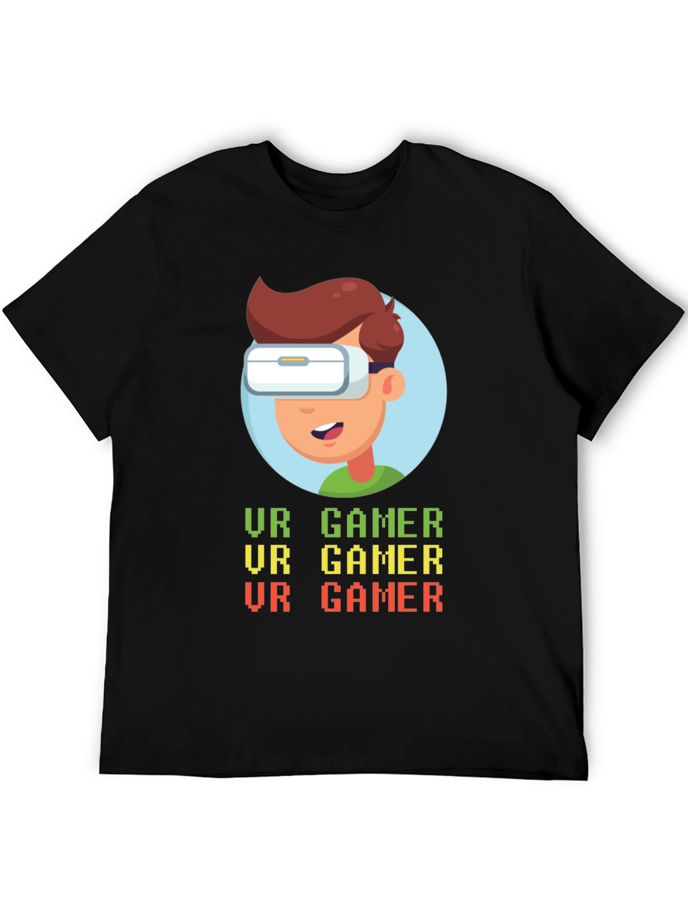 VR Gamer Graphic T-Shirt - Black Cotton Tee