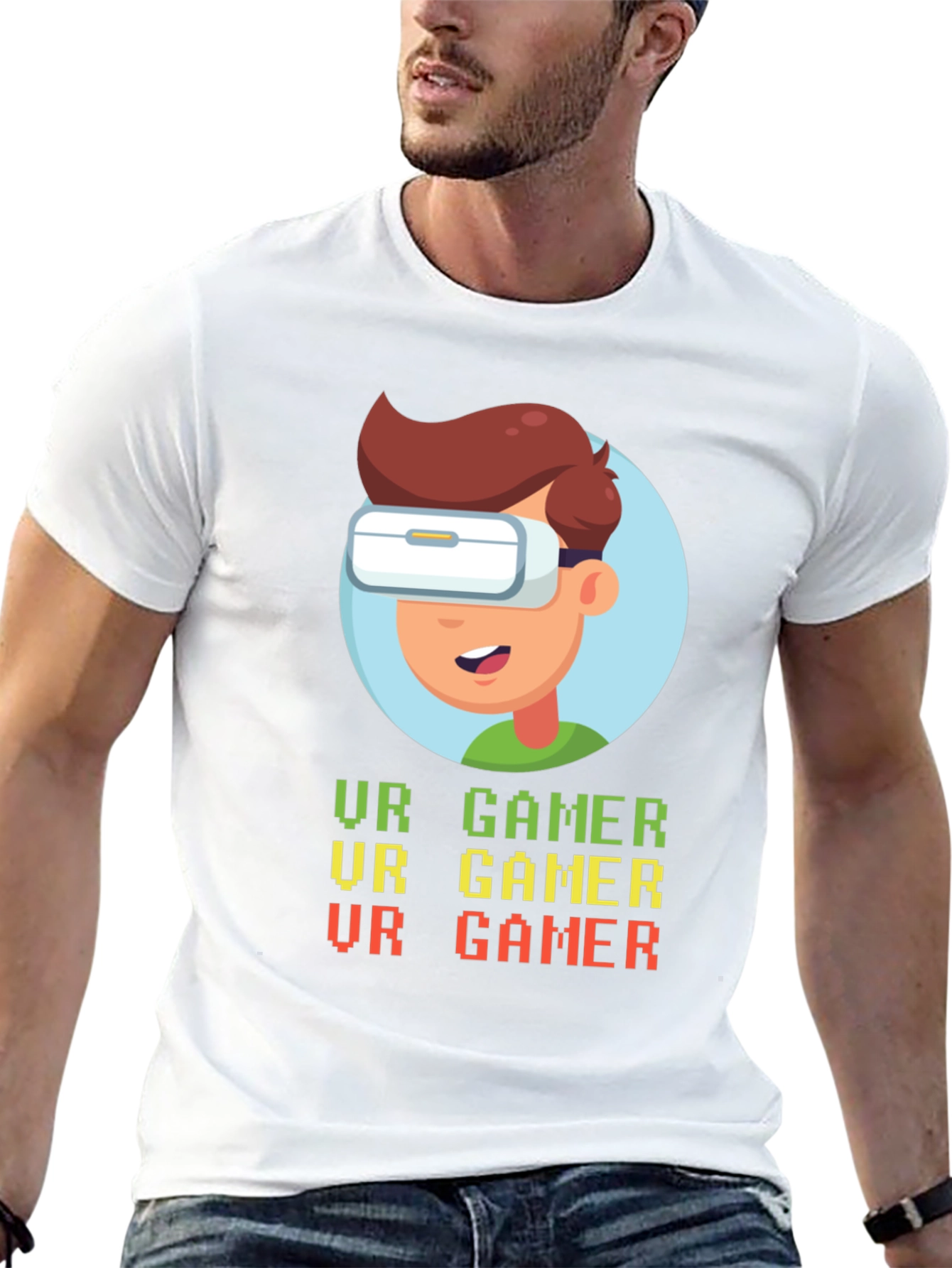VR Gamer Graphic T-Shirt - Black Cotton Tee