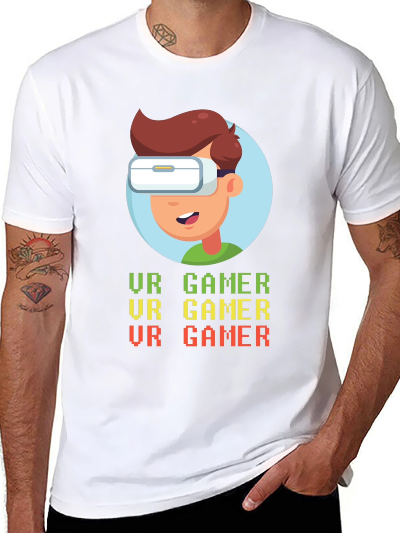 VR Gamer Graphic T-Shirt - Black Cotton Tee
