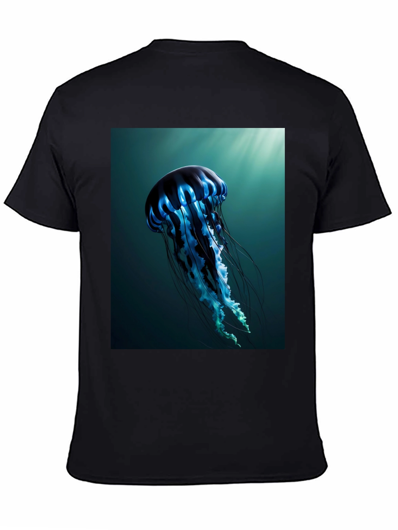 Jellyfish Graphic Tee - Black Cotton T-Shirt