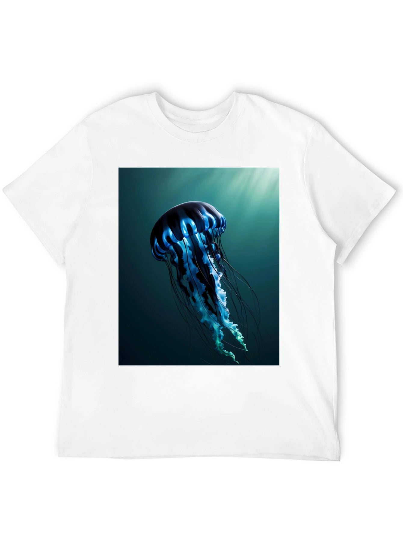 Jellyfish Graphic Tee - Black Cotton T-Shirt