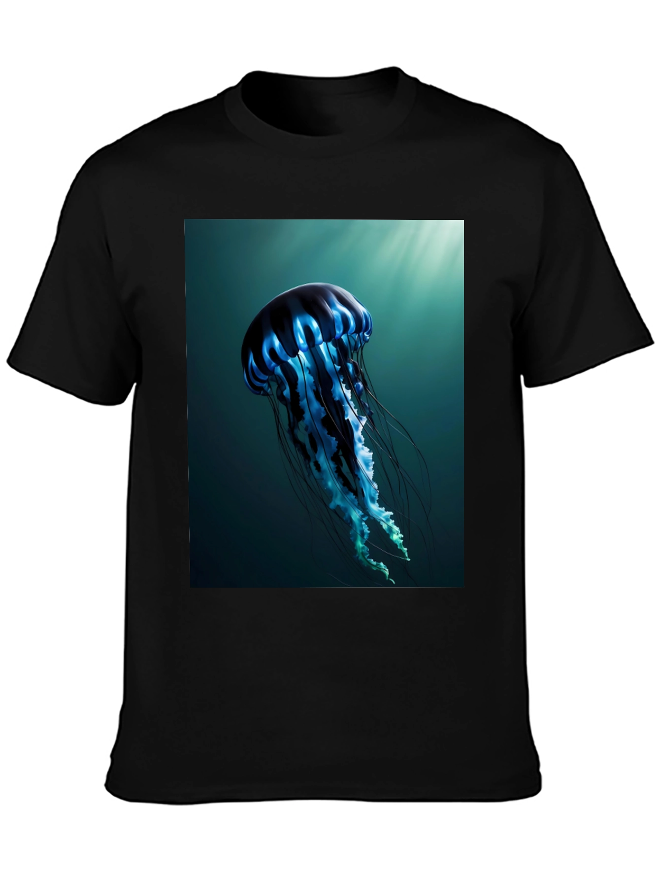 Jellyfish Graphic Tee - Black Cotton T-Shirt