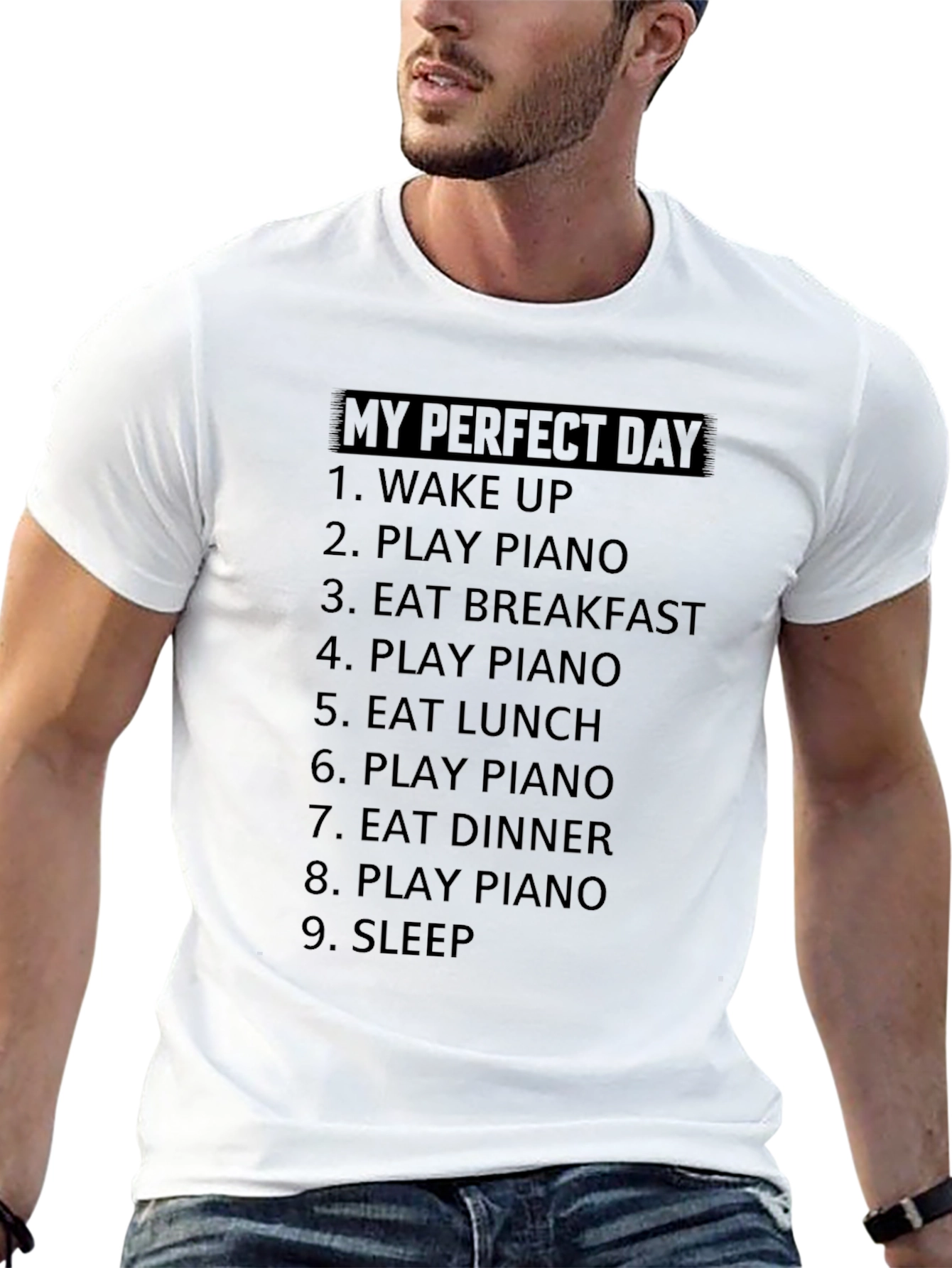 My Perfect Day Piano T-Shirt - Musician Gift Tee