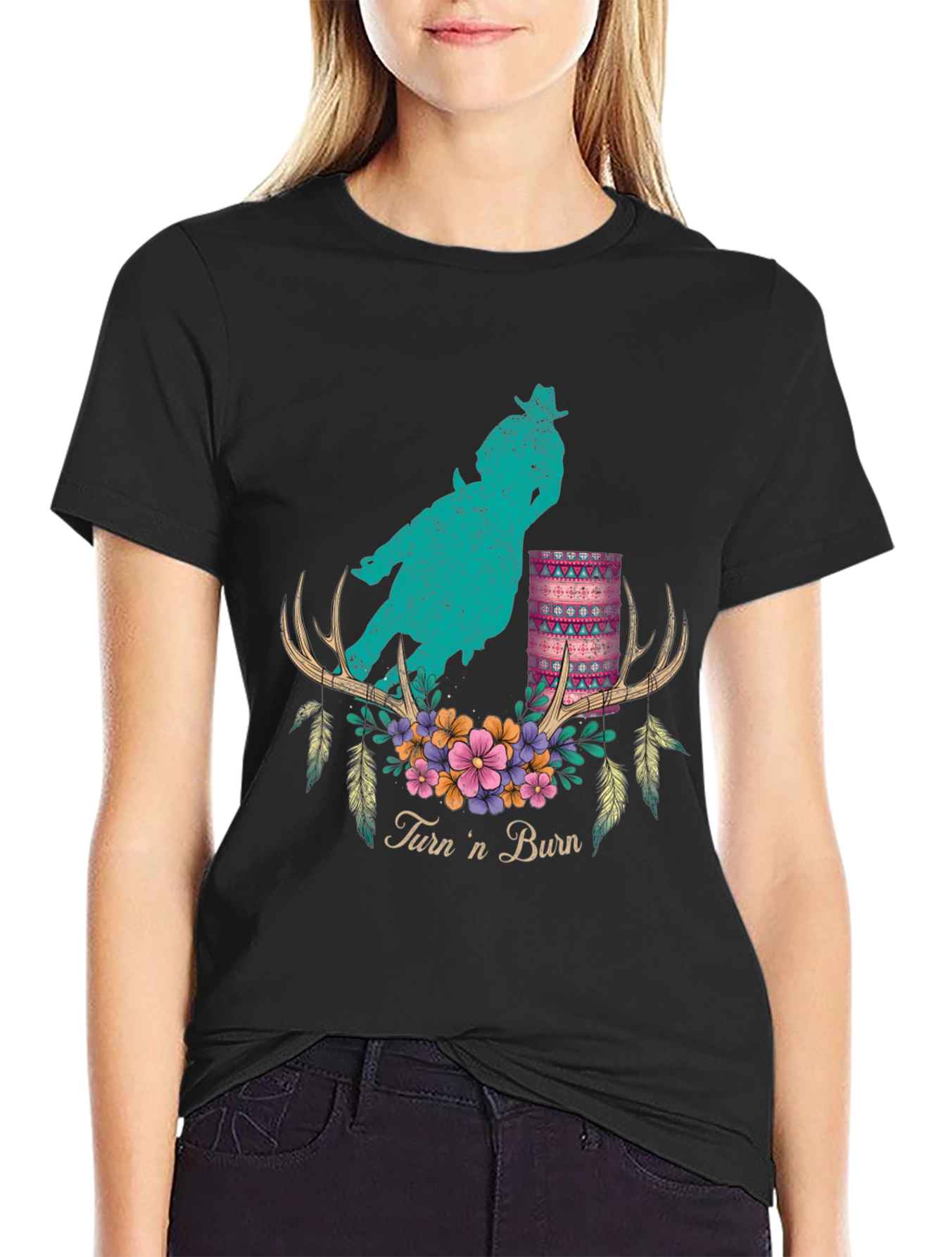 Turn n Burn Barrel Racer Graphic Tee