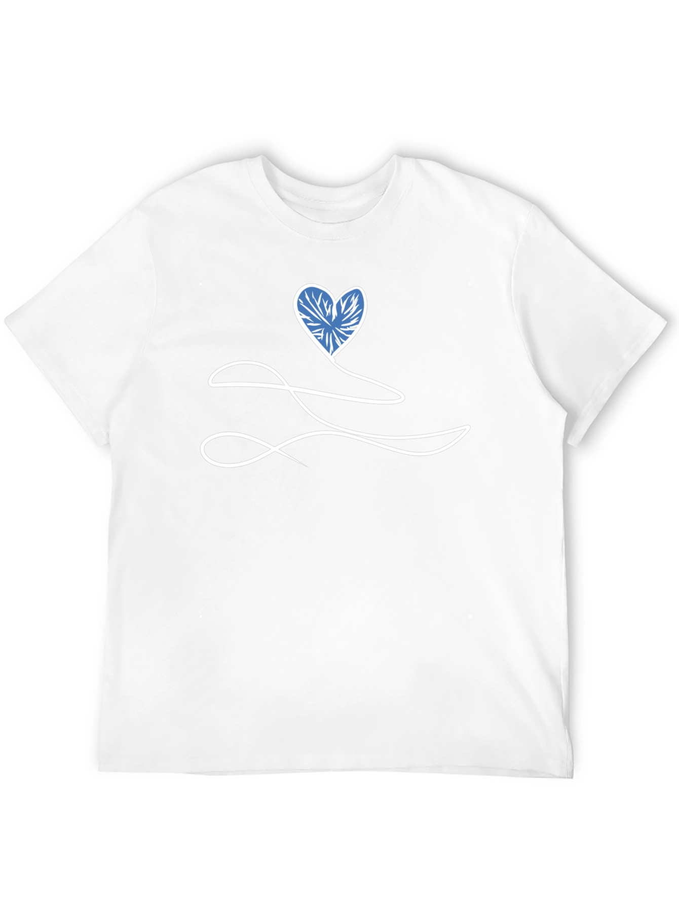 Heart Line Art Black T-Shirt
