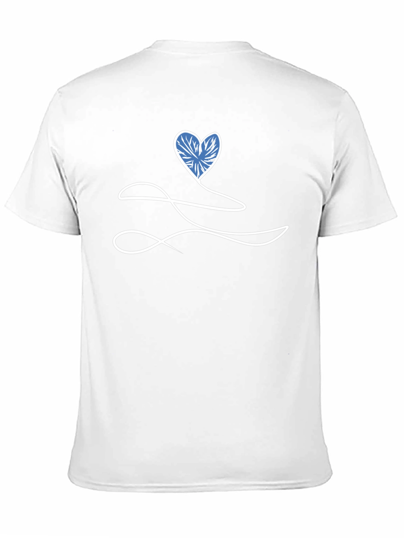Heart Line Art Black T-Shirt