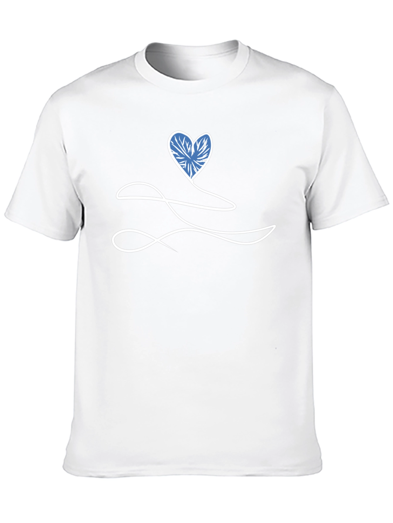 Heart Line Art Black T-Shirt
