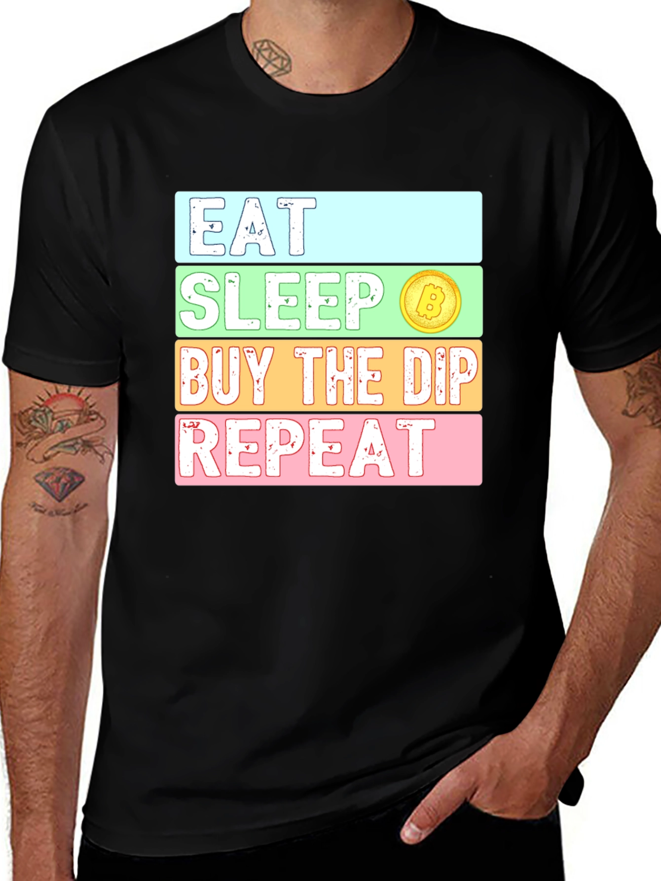 Eat Sleep Buy The Dip Repeat Black T-Shirt