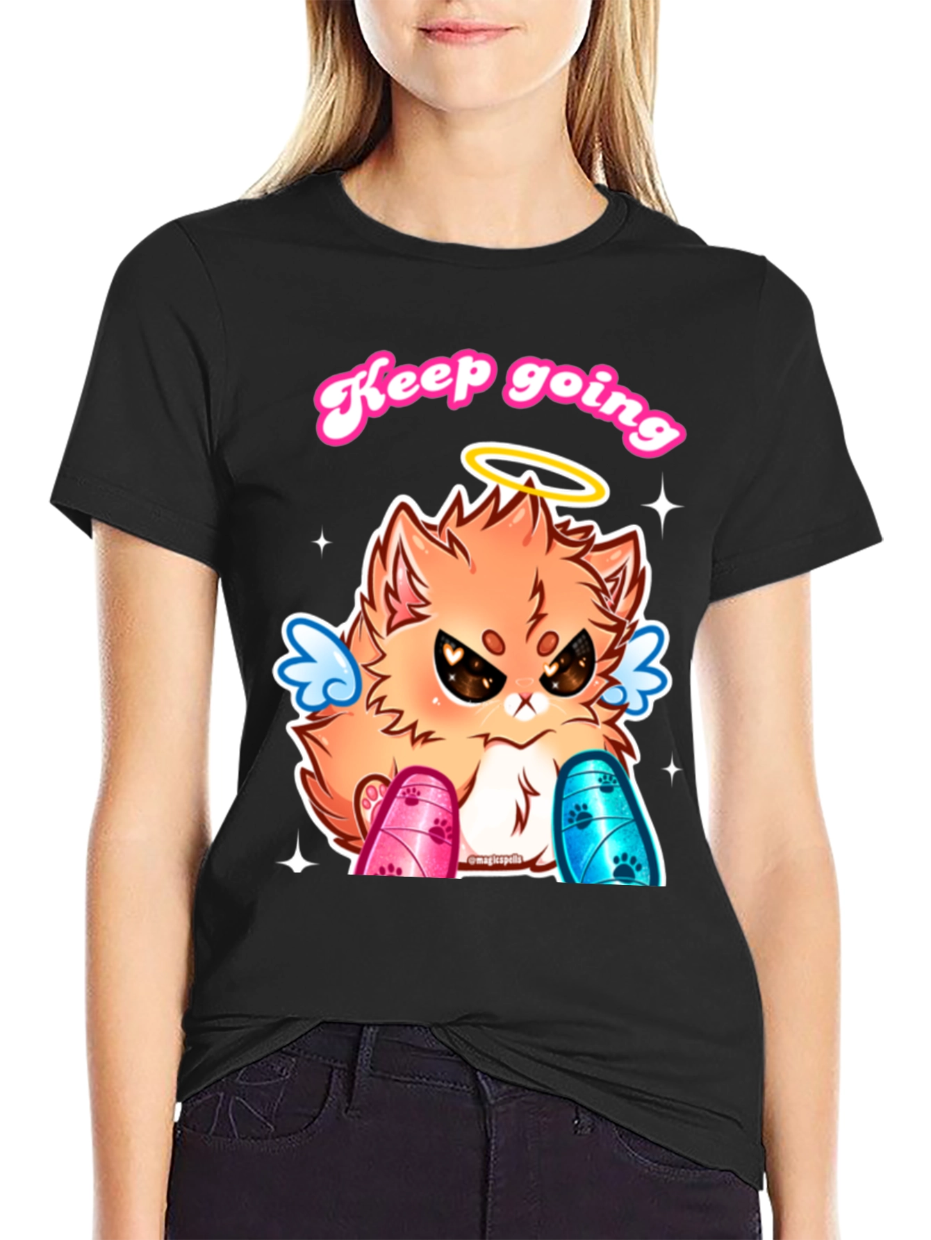 Keep Going Angel Cat T-Shirt