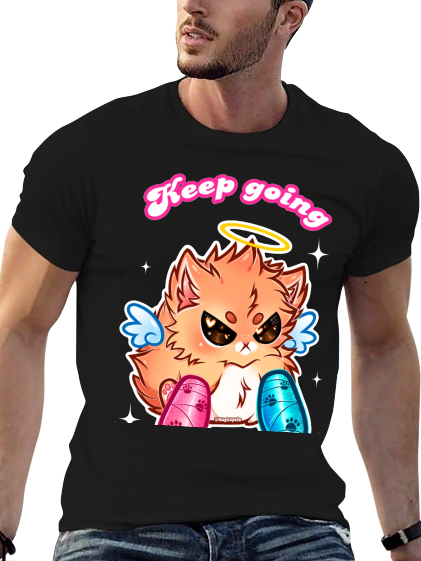 Keep Going Angel Cat T-Shirt