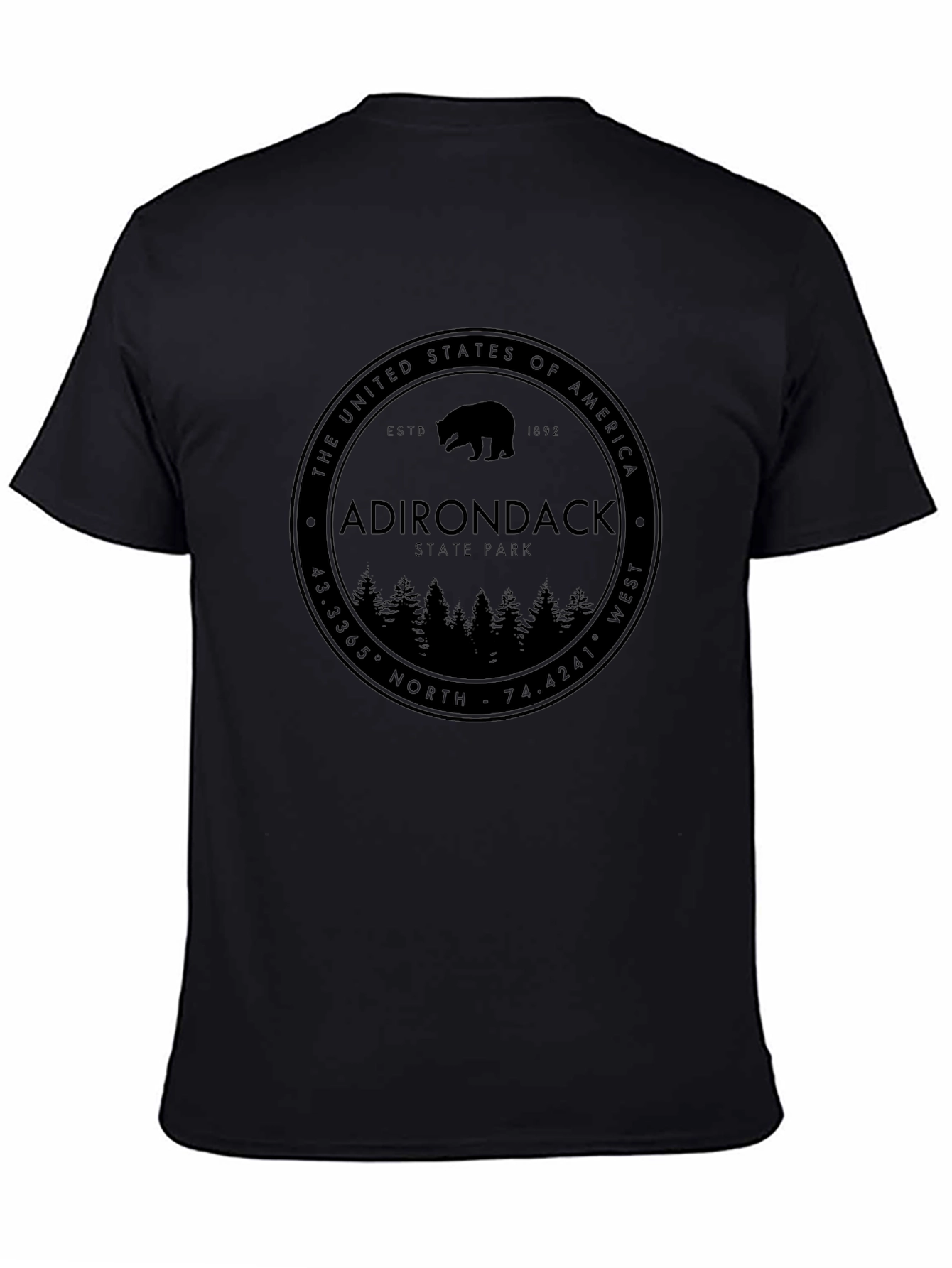 Adirondack State Park Black T-Shirt