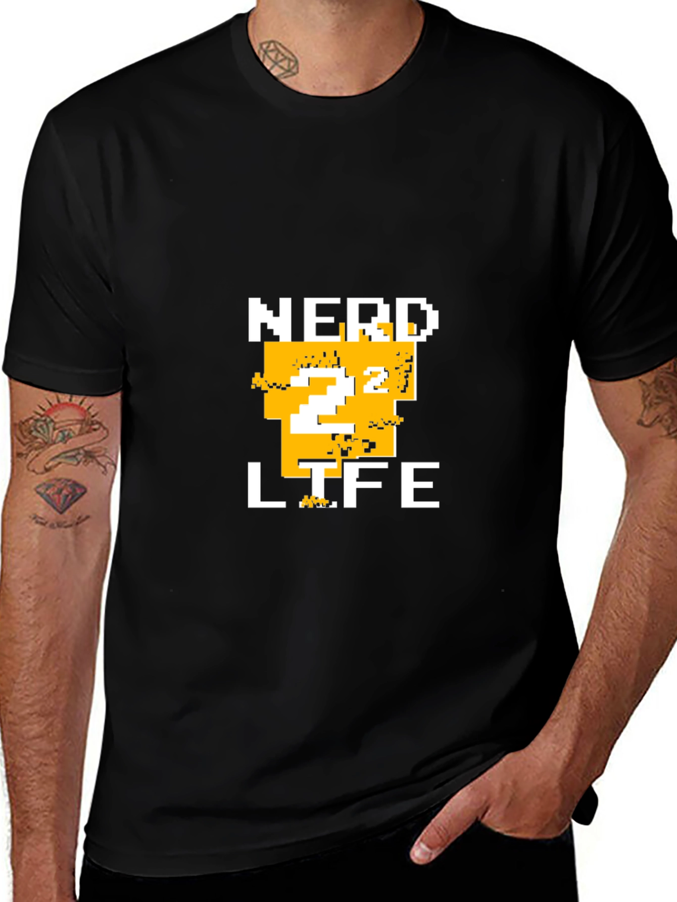 Nerd Life Pixelated T-Shirt - Black