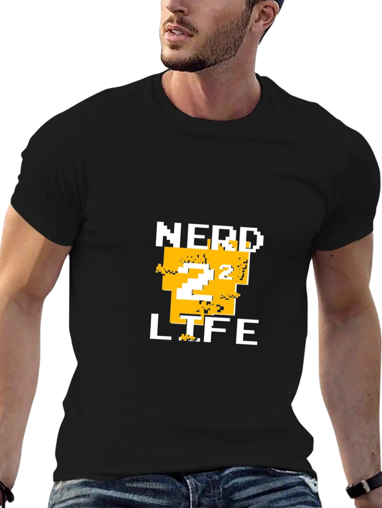 Nerd Life Pixelated T-Shirt - Black