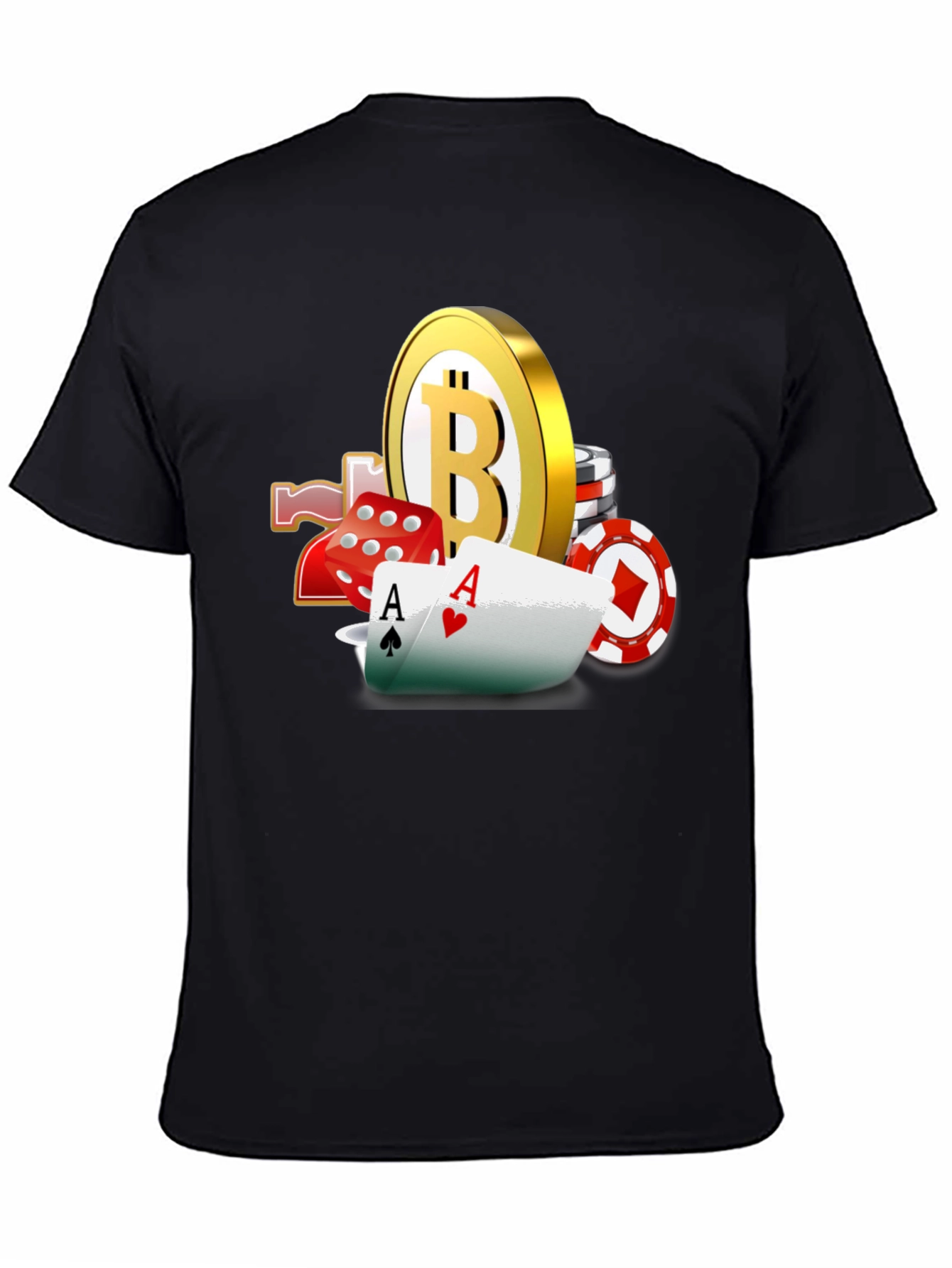 Bitcoin Casino T-Shirt - Lucky Aces Design