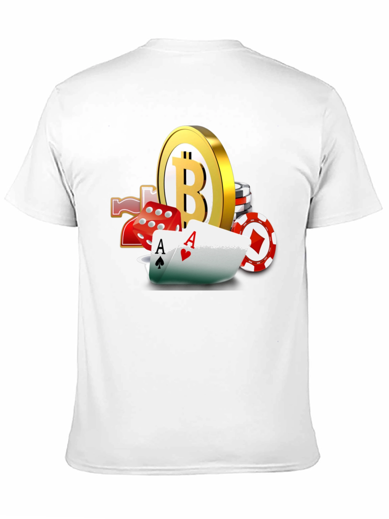 Bitcoin Casino T-Shirt - Lucky Aces Design