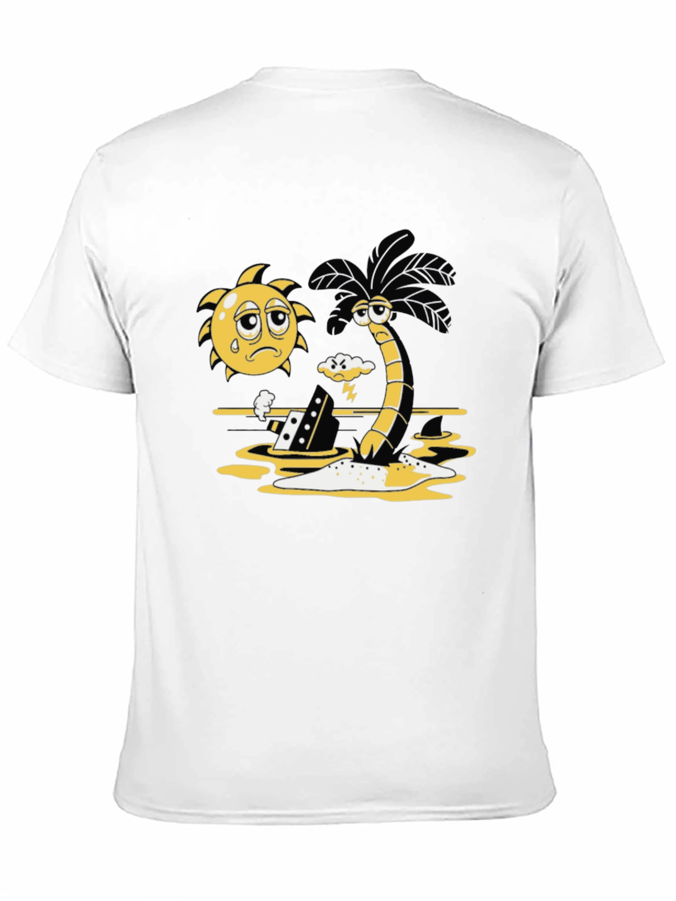Sad Sun and Stormy Palm Tree Graphic Tee