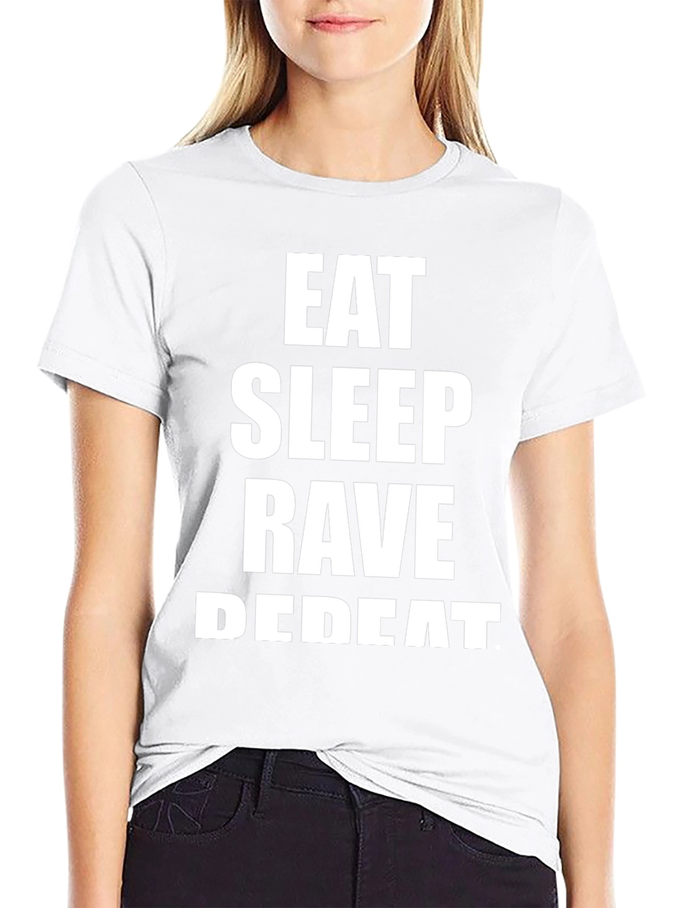 Eat Sleep Rave Repeat Black Graphic Tee