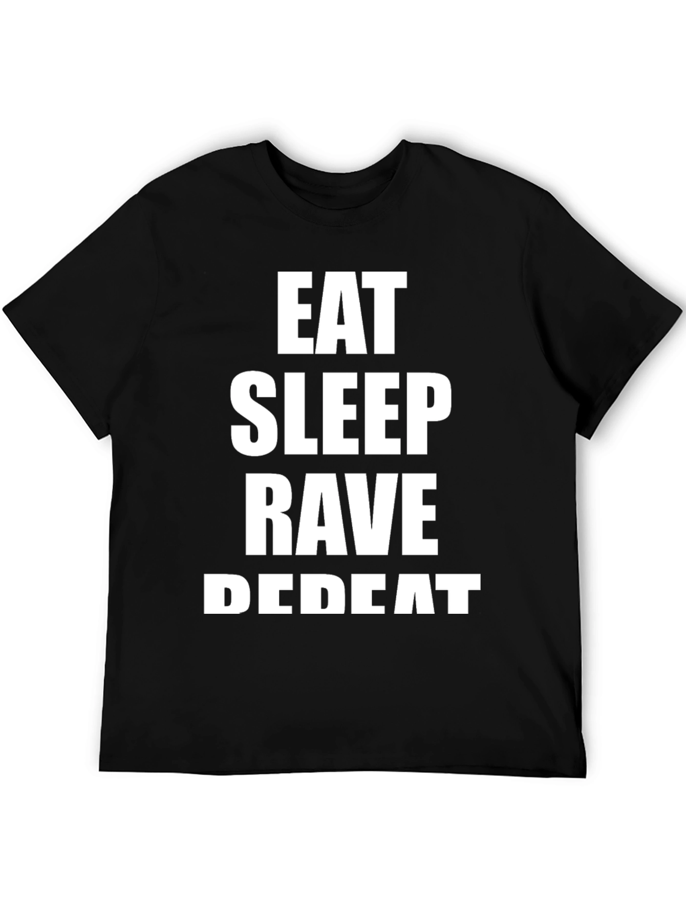 Eat Sleep Rave Repeat Black Graphic Tee