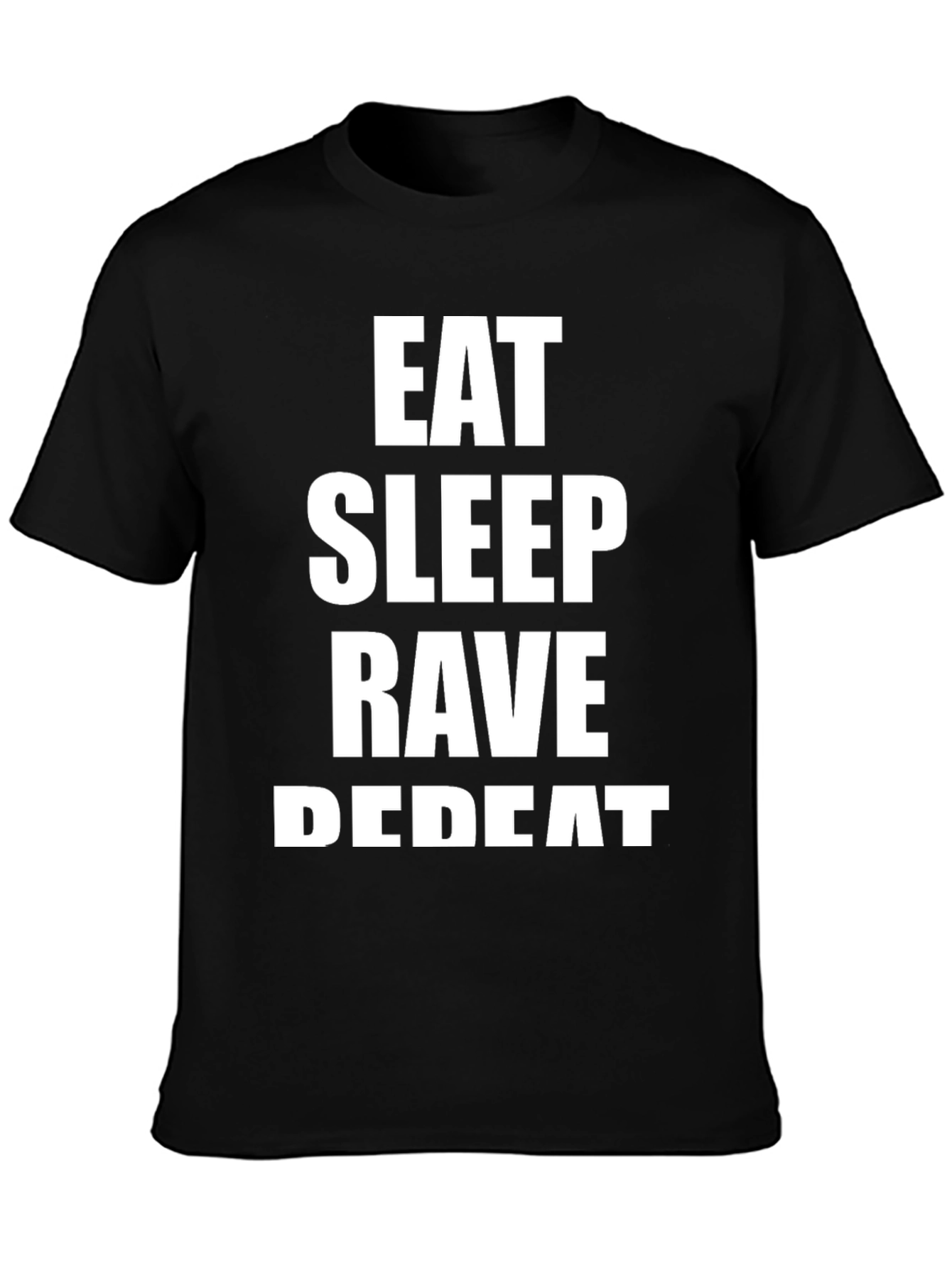 Eat Sleep Rave Repeat Black Graphic Tee