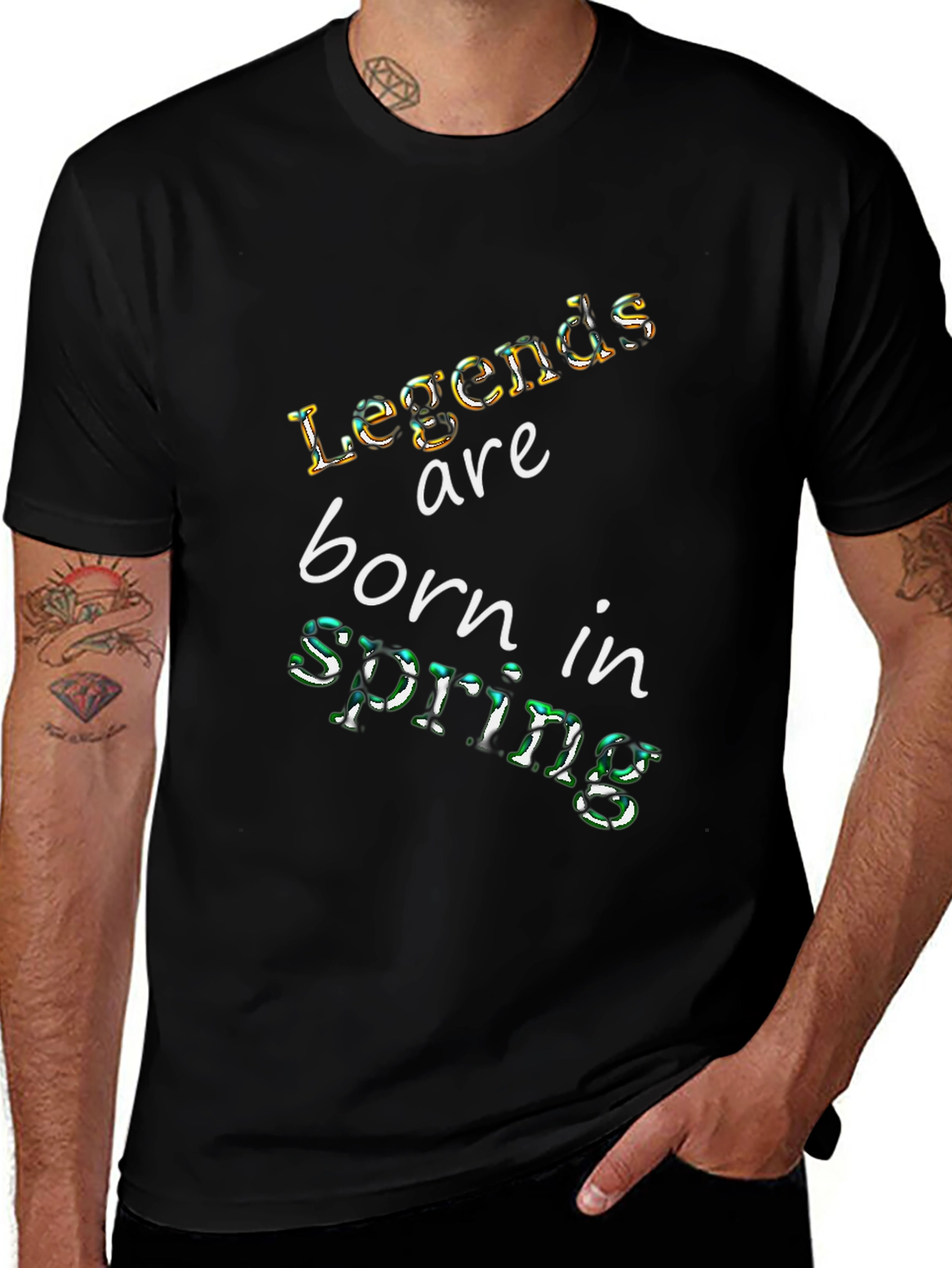 Legends Born in Spring Black T-Shirt
