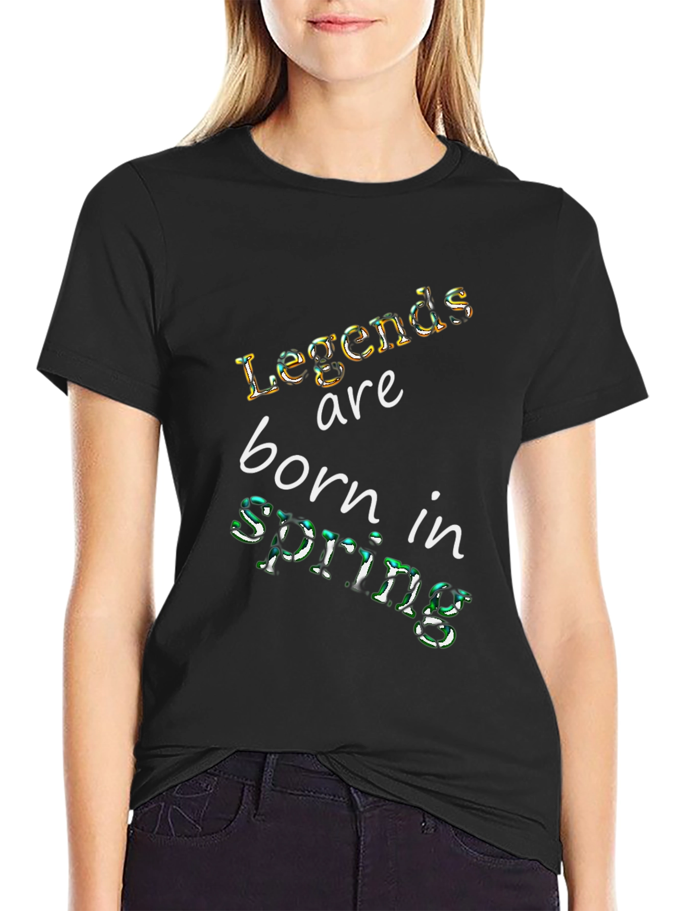 Legends Born in Spring Black T-Shirt