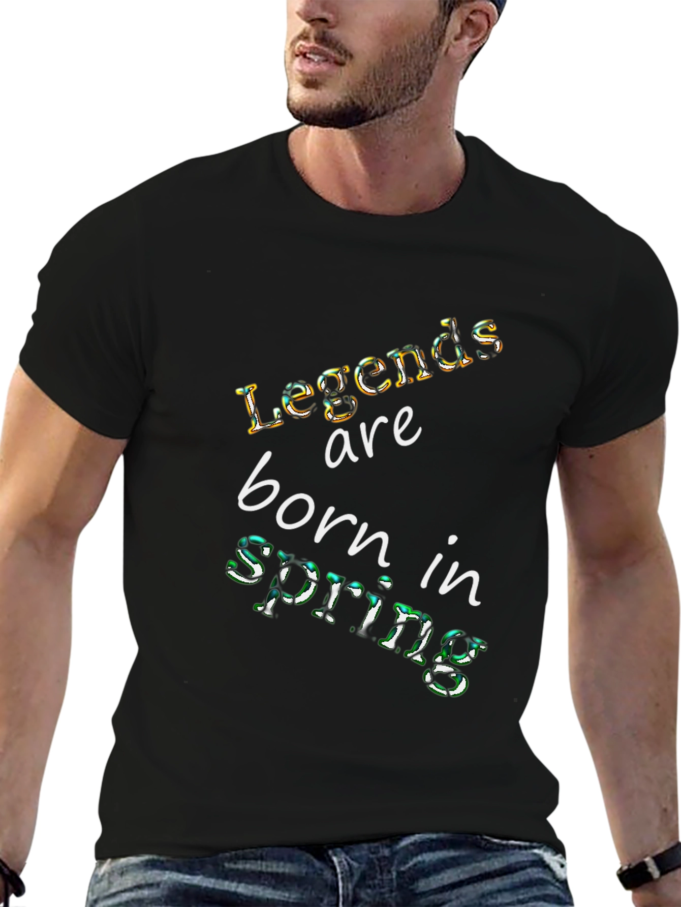 Legends Born in Spring Black T-Shirt