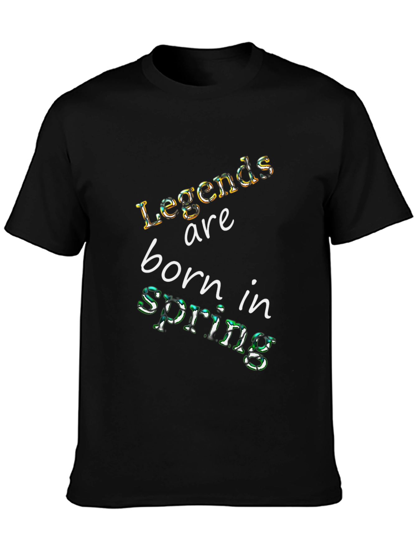 Legends Born in Spring Black T-Shirt