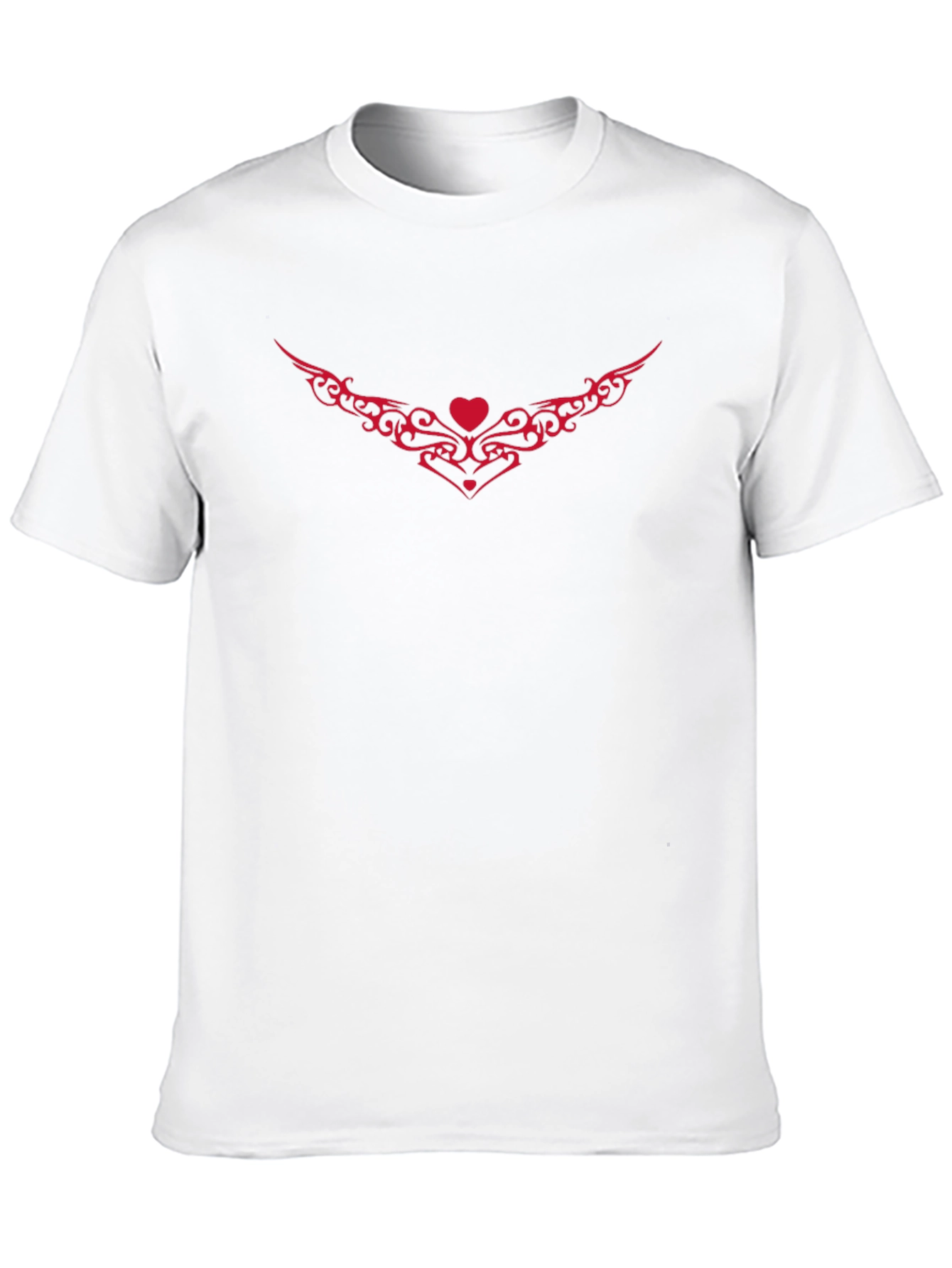 Black T-Shirt with Red Heart Ornament