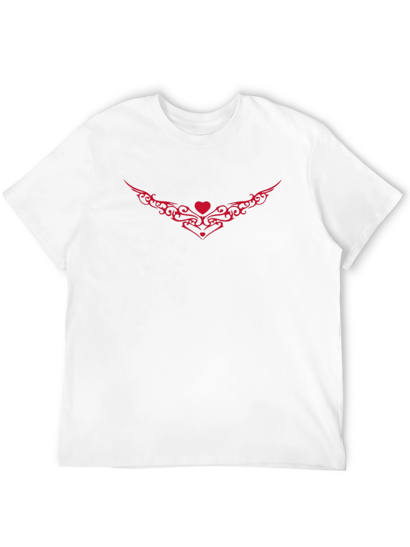 Black T-Shirt with Red Heart Ornament