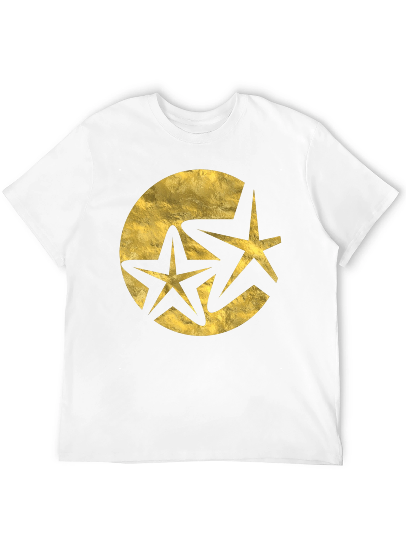 Stylish Black T-Shirt with Golden Star Design
