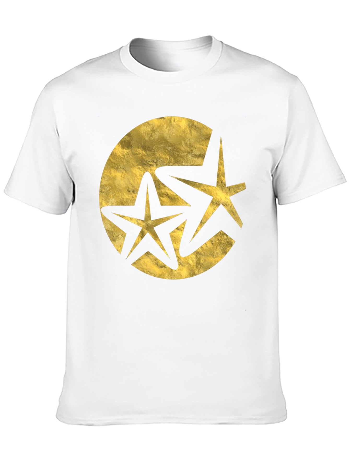 Stylish Black T-Shirt with Golden Star Design