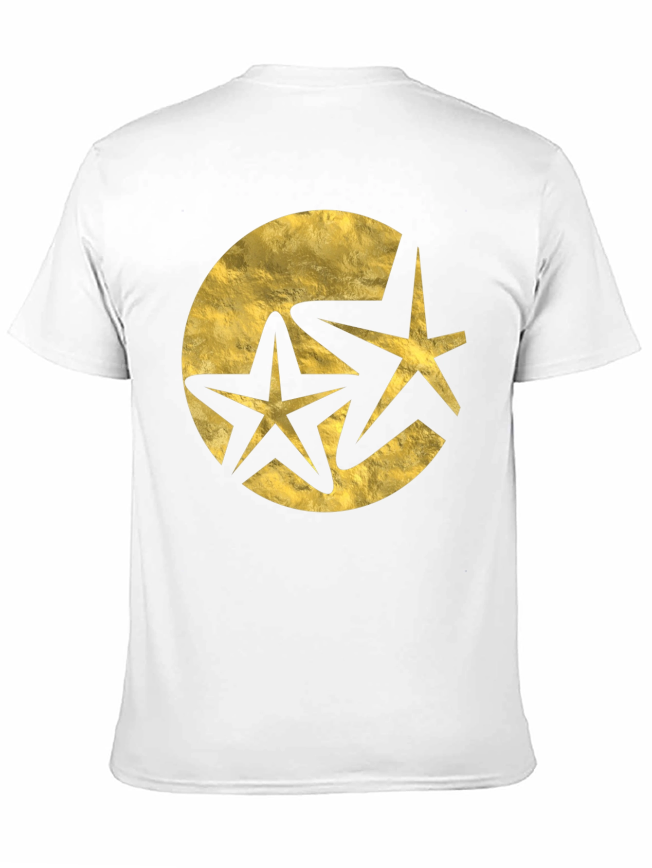 Stylish Black T-Shirt with Golden Star Design