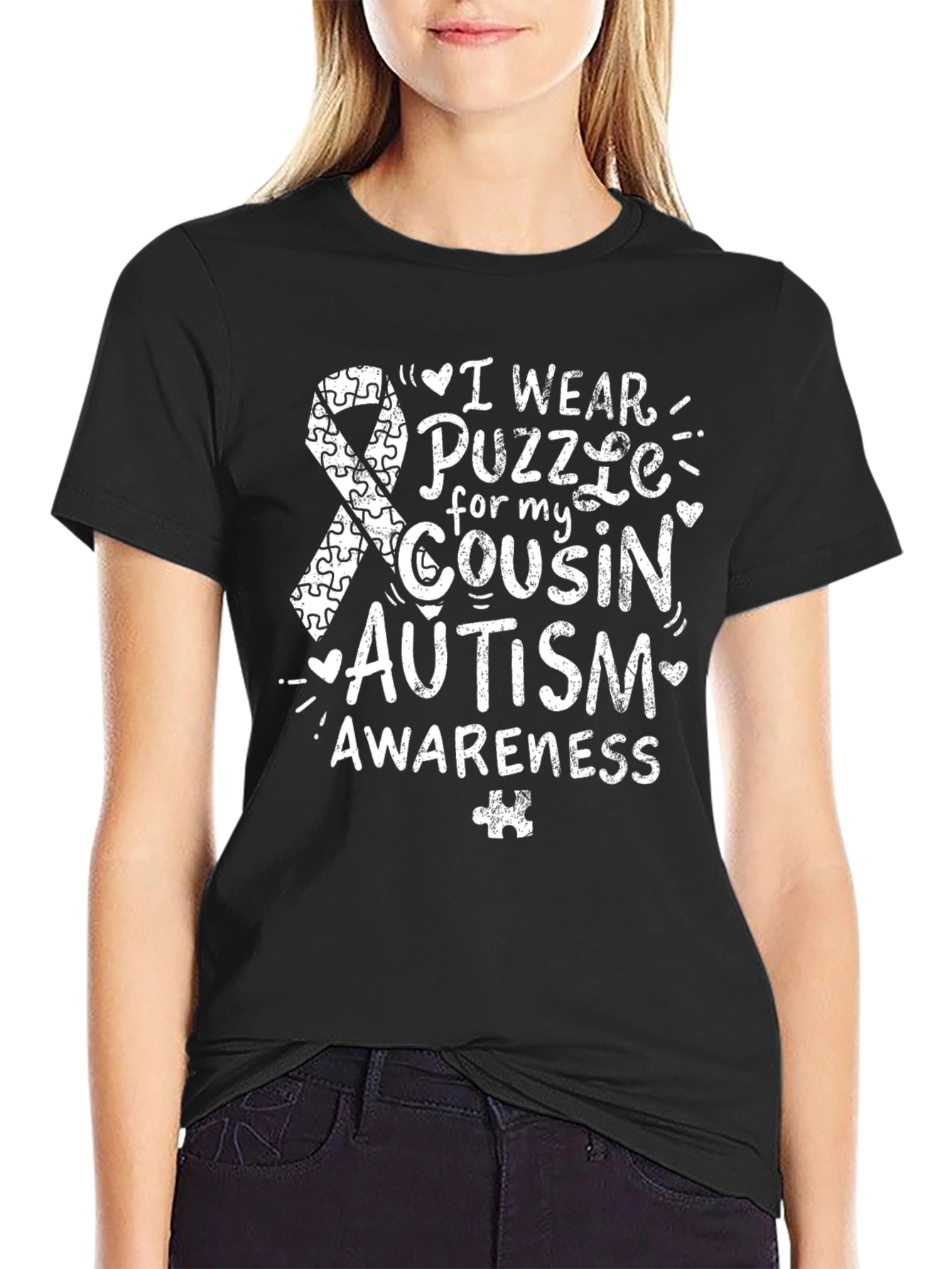 Autism Awareness Puzzle T-Shirt - For My Cousin