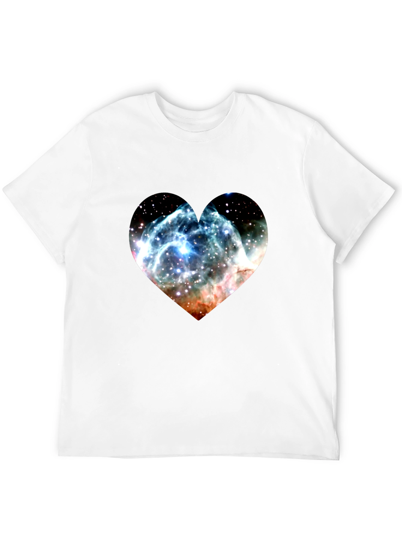 Nebula Heart Graphic Tee - Soft Black Cotton Blend