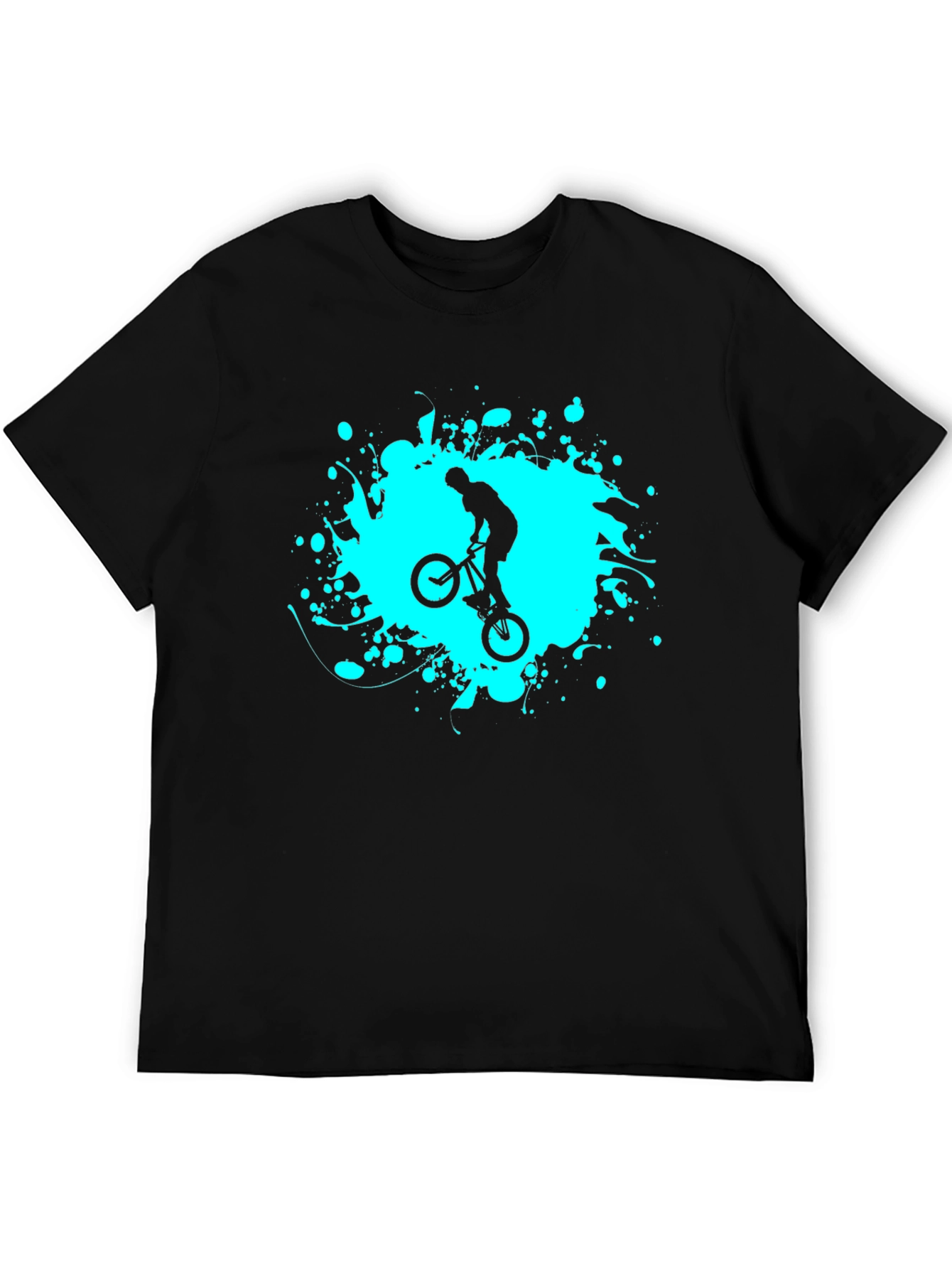 BMX Rider Graphic Tee - Black Cotton Blend