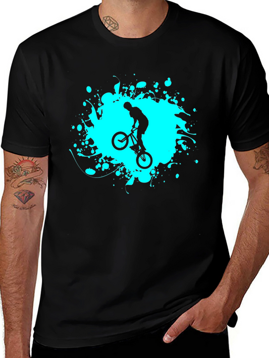 BMX Rider Graphic Tee - Black Cotton Blend