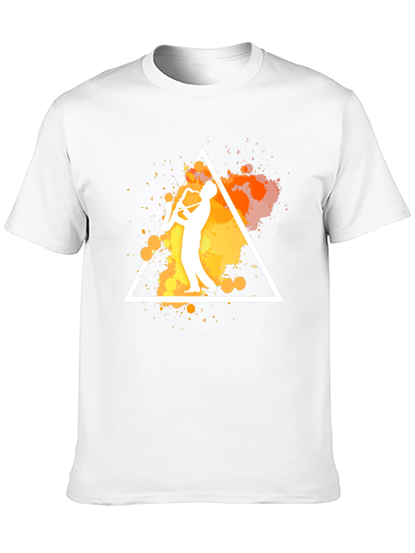 Jazz Saxophone Triangle Graphic Black T-Shirt