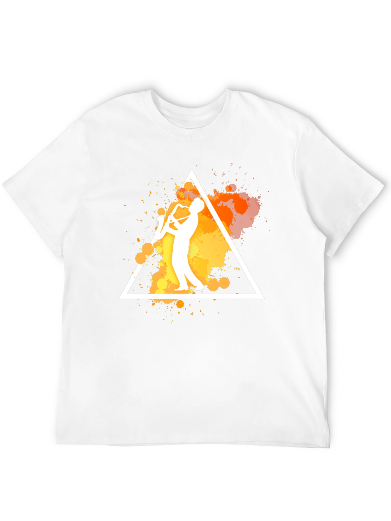Jazz Saxophone Triangle Graphic Black T-Shirt