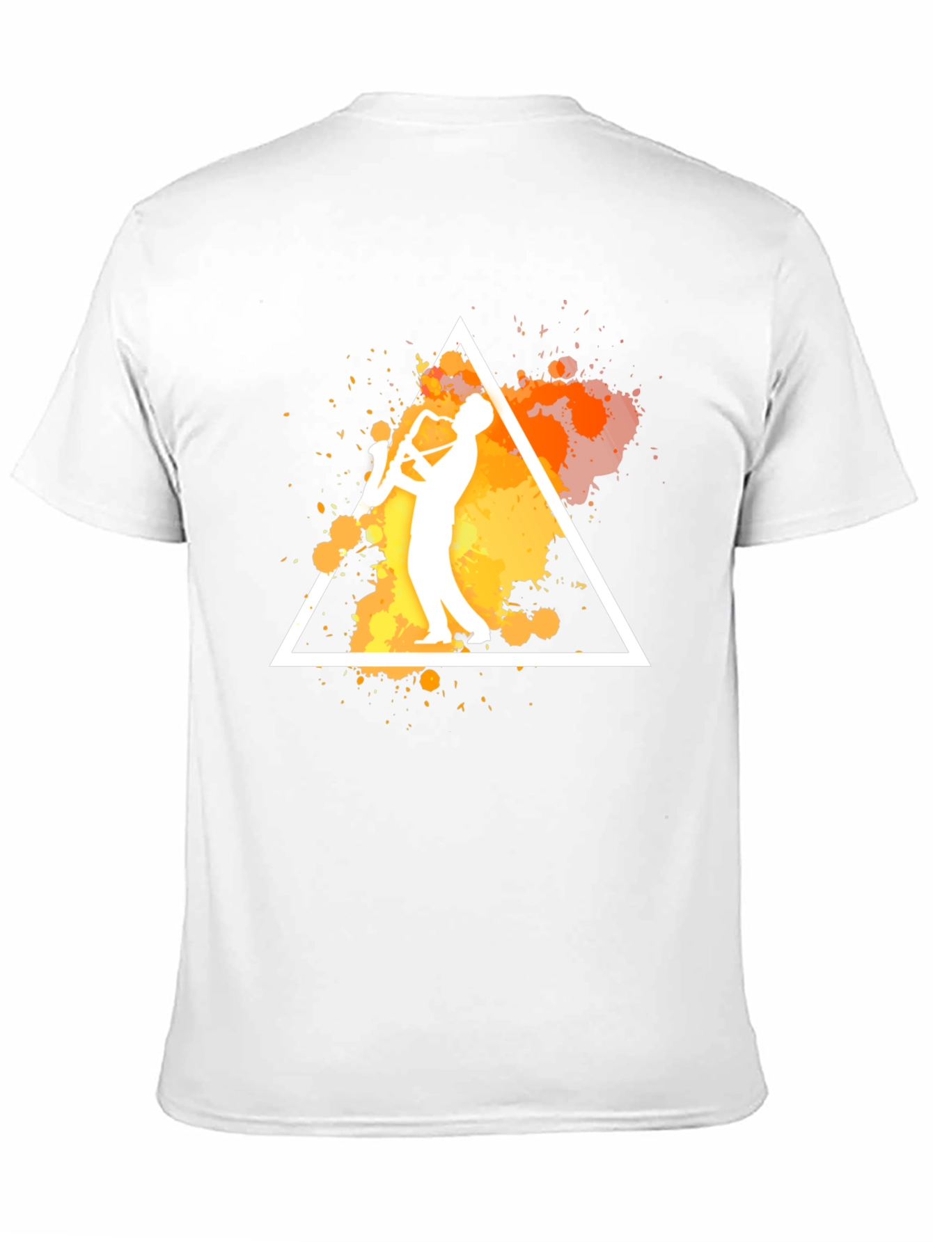 Jazz Saxophone Triangle Graphic Black T-Shirt
