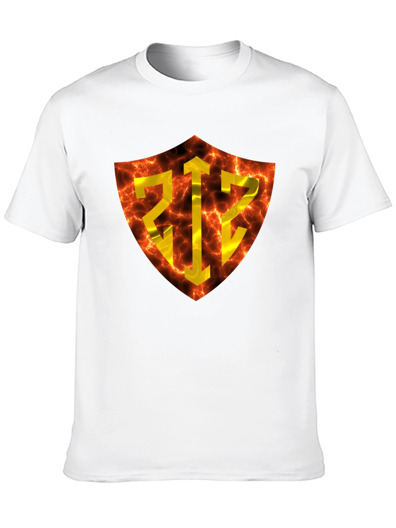 Fiery Shield Graphic Tee - Bold Design