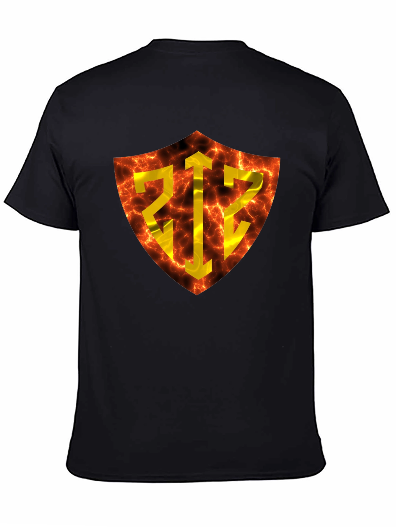 Fiery Shield Graphic Tee - Bold Design