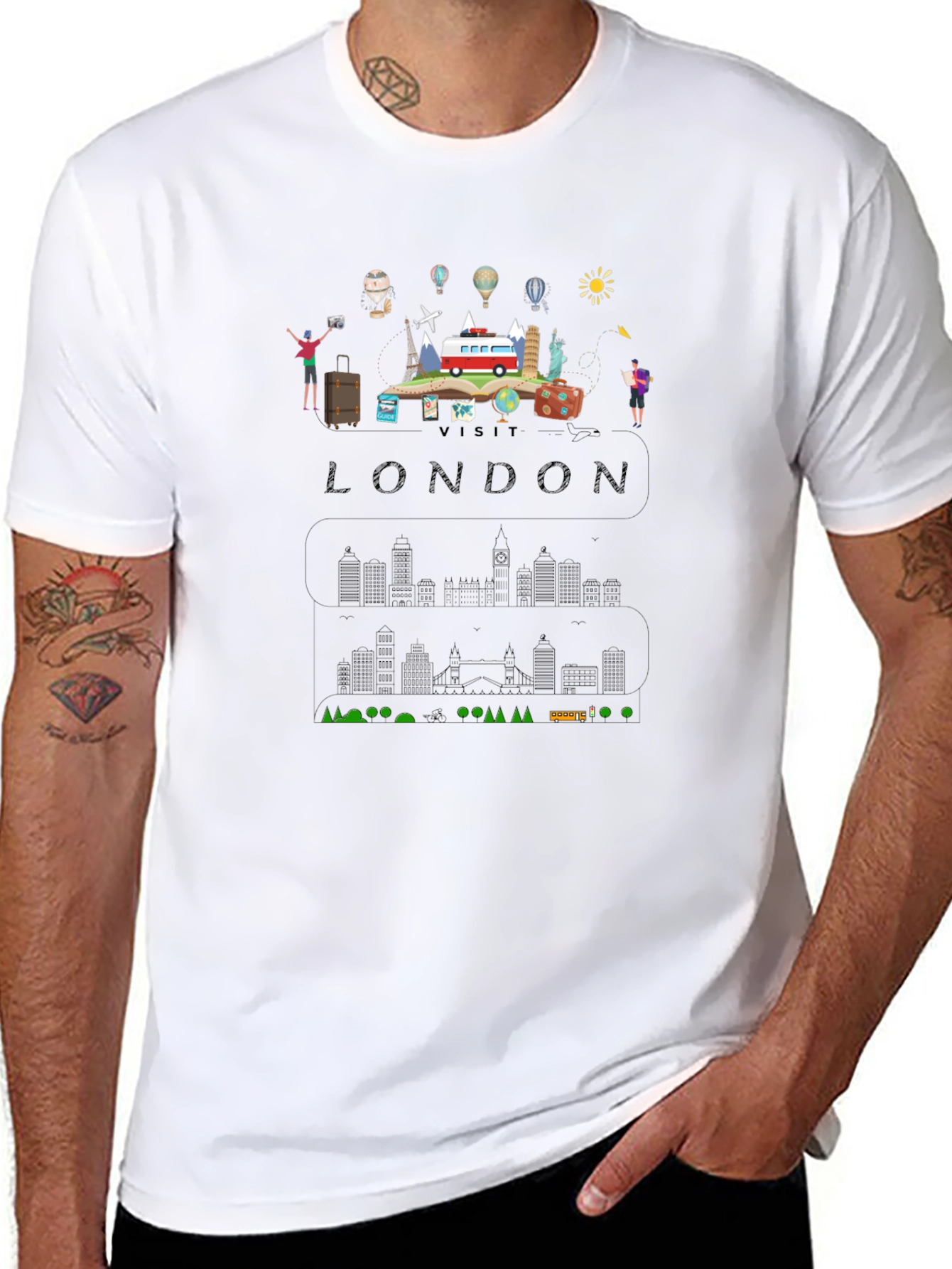 Visit London Black Graphic T-Shirt