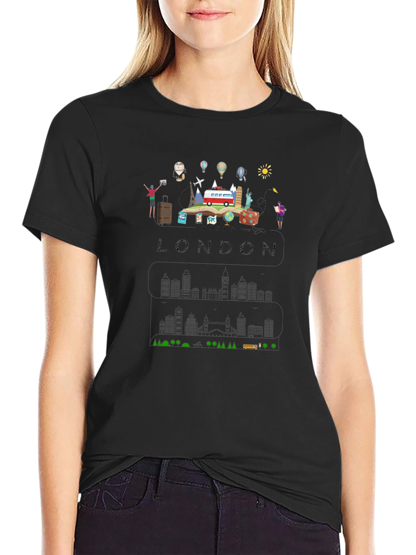 Visit London Black Graphic T-Shirt