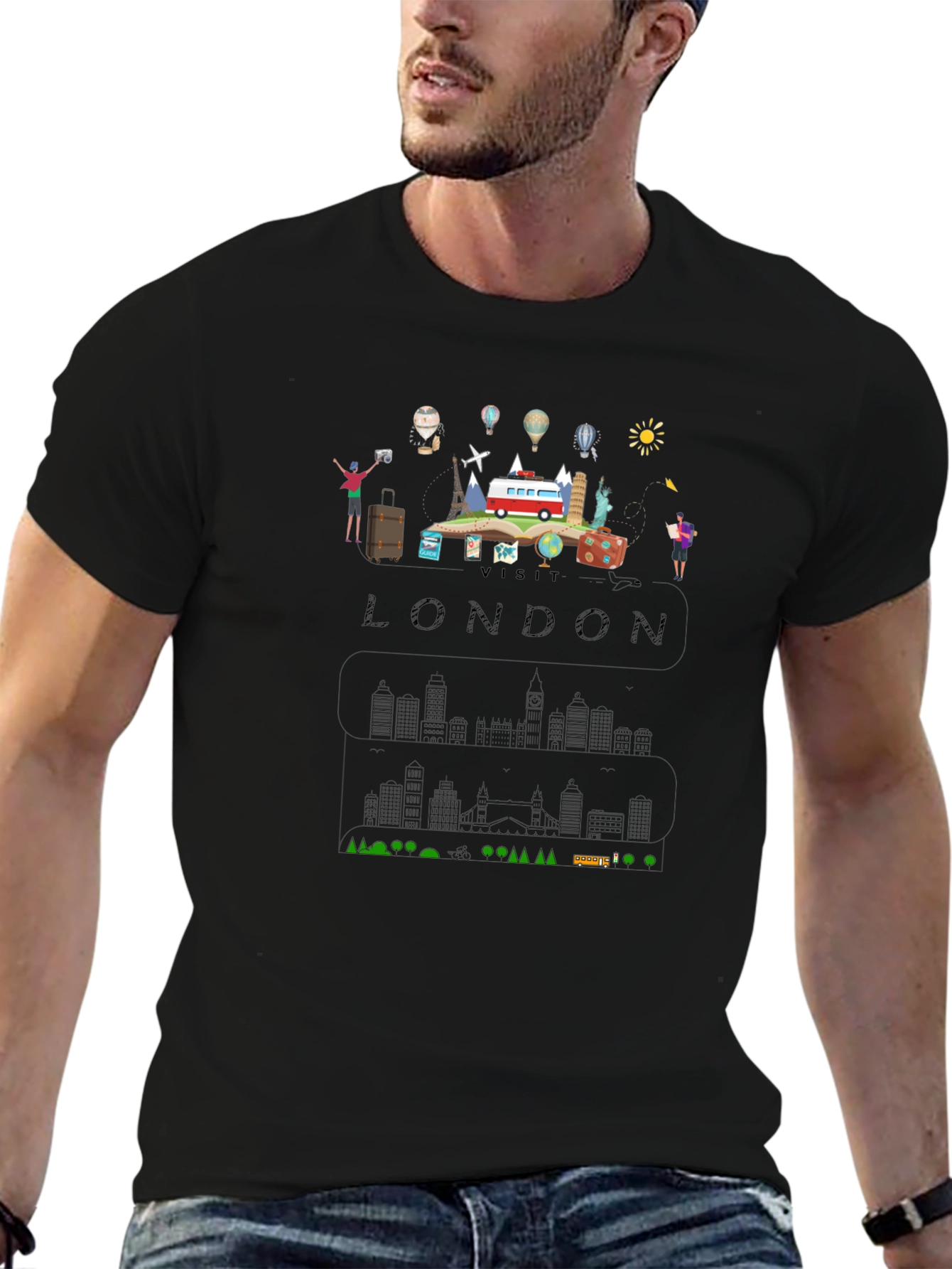 Visit London Black Graphic T-Shirt